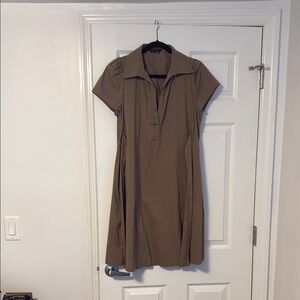 Elegant Brown Shirt Dress